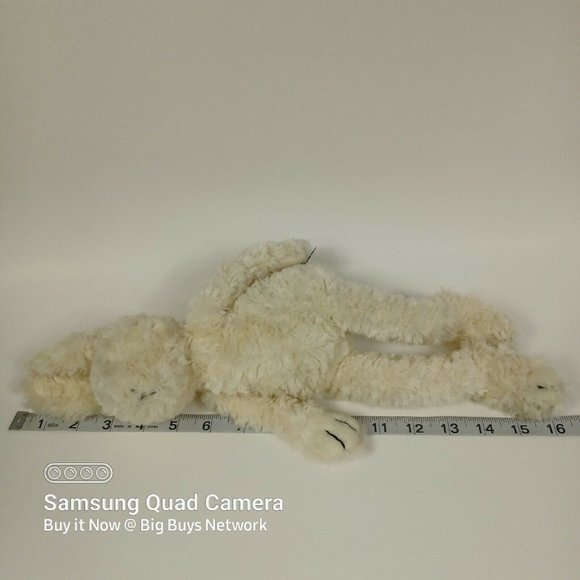 JellyCat 16" Slackajack Cream Fur Bunny Rabbit Plush & Red "Up Late @ STATE" Tee - Picture 9 of 12